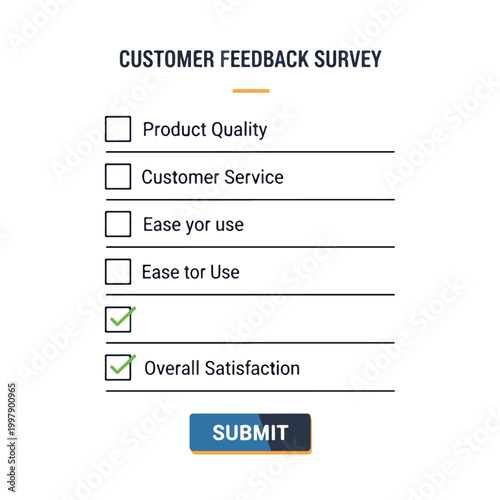 Foto A customer feedback survey form with checkboxes