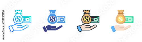 Commission Icon Set Vector Collection Isolated In Black And White