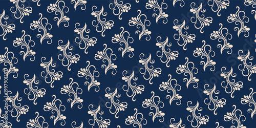 Obraz na plátně Abstract classical floral baroque pattern with elegant ornamental swirls