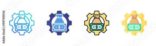 Money Management Icon Set Vector Collection Isolated In Black And White