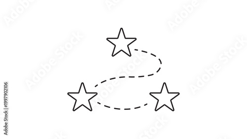 Tableau sur toile Recommendation Engine and Personalized Path Concept with Three Stars and Dashed