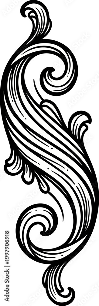 Fototapeta premium Elegant Scrollwork Design - A Classic Decorative Element.