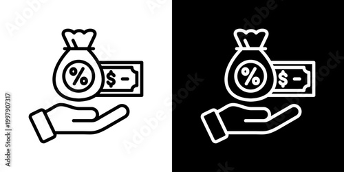 Commission Icon Set Vector Collection Isolated In Black And White