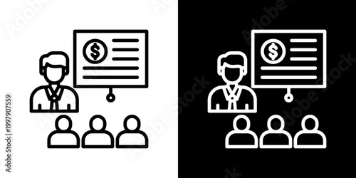 Training Icon Set Vector Collection Isolated In Black And White