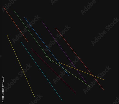 Fotografie Multicolor lines on the dark black background