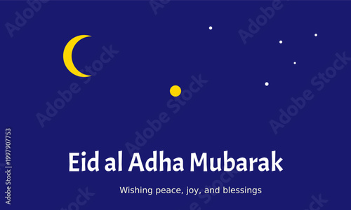Eid al Adha Mubarak Greeting Card with blessings