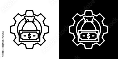 Money Management Icon Set Vector Collection Isolated In Black And White