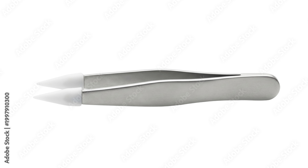 Obraz premium Professional stainless steel tweezers with white tips