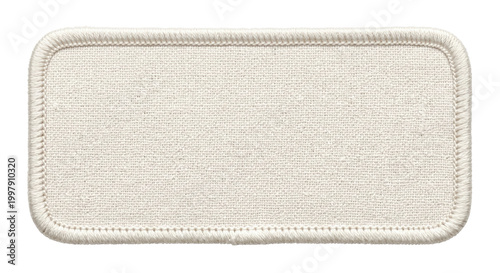 Tableau sur toile Blank rectangular textile patch with rounded corners