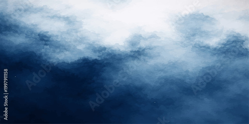 A dramatic summer cloudscape features bright white clouds drifting through the vast blue nature of a sunny heaven during a beautiful day