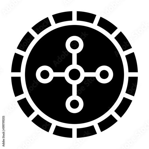 Casino Wheel Vector Glyph Icon Design