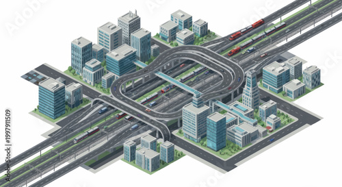 Quadro em tela City Road Infrastructure Highway System.