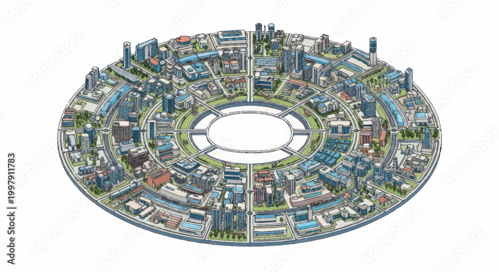 Fototapeta premium City urban planning model design.