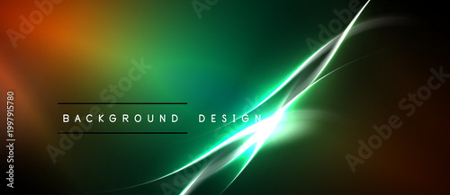 Abstract background features vibrant gradients, glowing lines. Modern design evokes energy, dynamism, sleekness. Perfect for digital projects.
