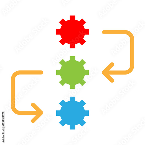 Linear Process Vector Flat Icon Design