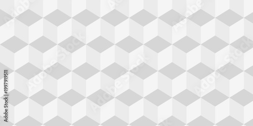 Abstract white cube grid polygon decoration block hexagon geometric texture background. block construction surface cubic wall square creative business texture background.