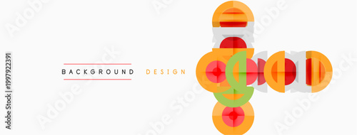 Abstract geometric shapes overlap, creating colorful design. Light background enhances visual impact. Modern aesthetic.