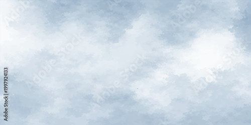 Blue sky with fluffy white clouds in a clear summer day atmosphere