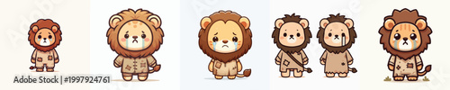lion beggar vector with sad expression