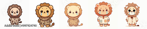 lion beggar vector with sad expression