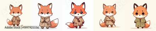 fox vector beggar with sad expression
