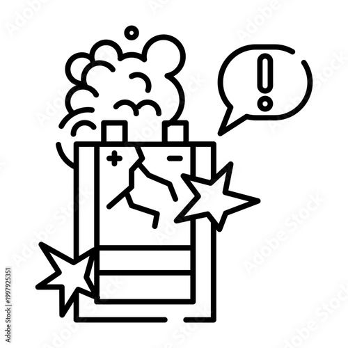 Exploded battery icon