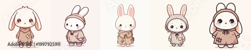 vector of poor beggar rabbit with sad expression