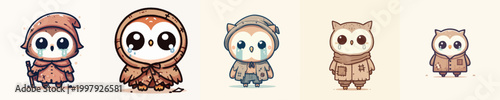 vector of poor beggar owl with sad expression