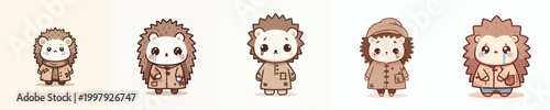 sad poor beggar hedgehog vector