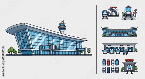 Modern Airport Terminal Building Design.