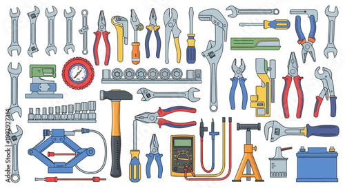 Collection of various hand tools.