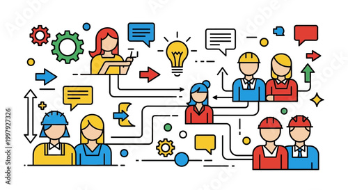 People communicating in a business setting.