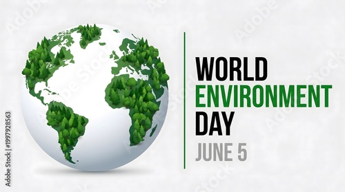 World environment day graphic with earth illustration save the planet nature lover environment