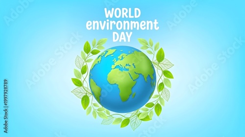World environment day earth graphic with celebration environment protection conservation