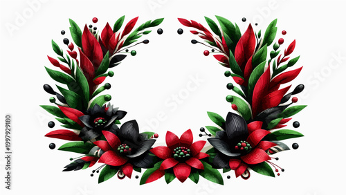 Decorative Floral Wreath Frame Design