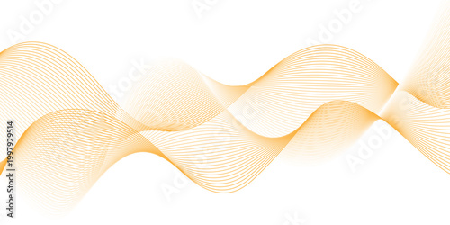 Modern abstract wave digital orange and white geometric technology. Abstract line wave gradient poster blend background vector.