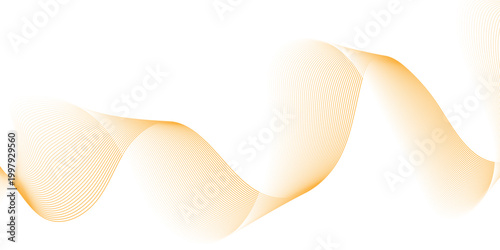 Modern abstract wave digital orange and white geometric technology. Abstract line wave gradient poster blend background vector.