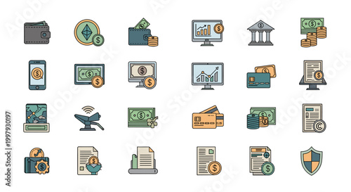 Two colorful icons depicting strategic planning and growth, conveying a sense of ambition and opportunity for business presentations or marketing mate