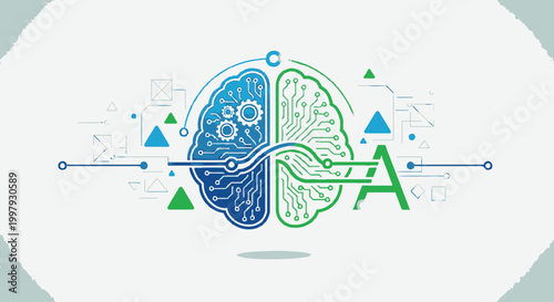 Artificial Intelligence Concept with Human Brain and Technology