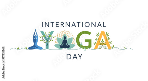 International Yoga Day celebration logo design.