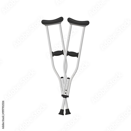 Crutches for walking assistance.