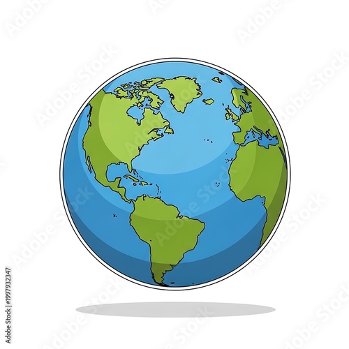 Earth Globe Illustration World Map.