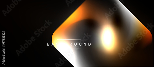 Abstract orange, white blur. Gradient effect creates dynamic visual. Dark background emphasizes bright central glow. Minimalist design.