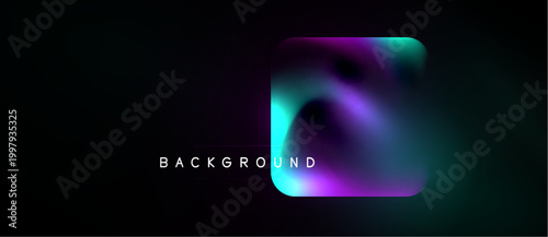 Abstract fluid shape, vibrant colors, dark background. Modern design element, suitable for digital projects. Minimalist aesthetic.