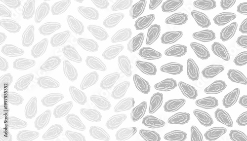 Oyster Seamless Pattern. Handdrawn Shell Seafood Illustration. Marine Coastal Background for Packaging Textile Design