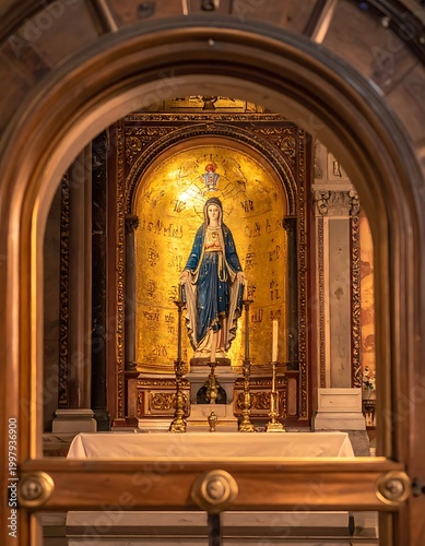 Sacred statue within arch