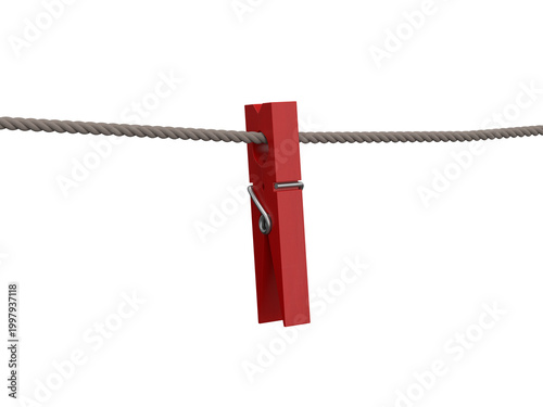 Clothesline with clothespin