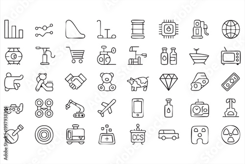 Electric vehicle charging icons for energy storage power supply and transport systems