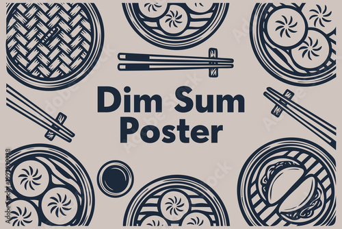 Traditional Dim Sum Asian Food Poster