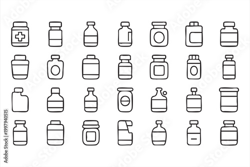 Smart home security icons with surveillance camera monitoring and alarm system